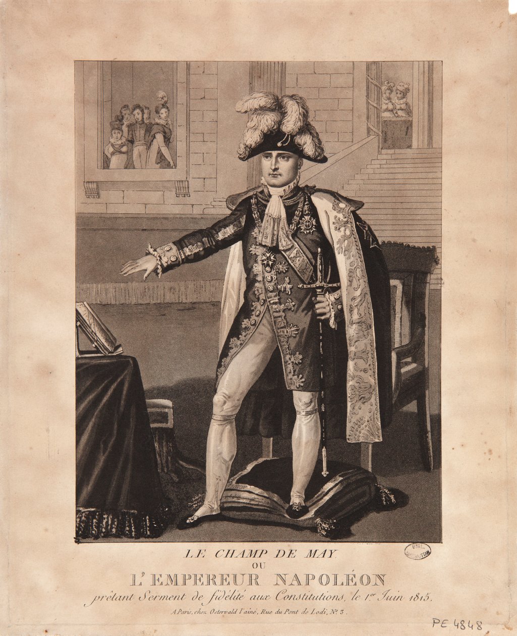 Champ de Mai veya İmparator Napoléon anayasaya bağlılık yemini ediyor by French School