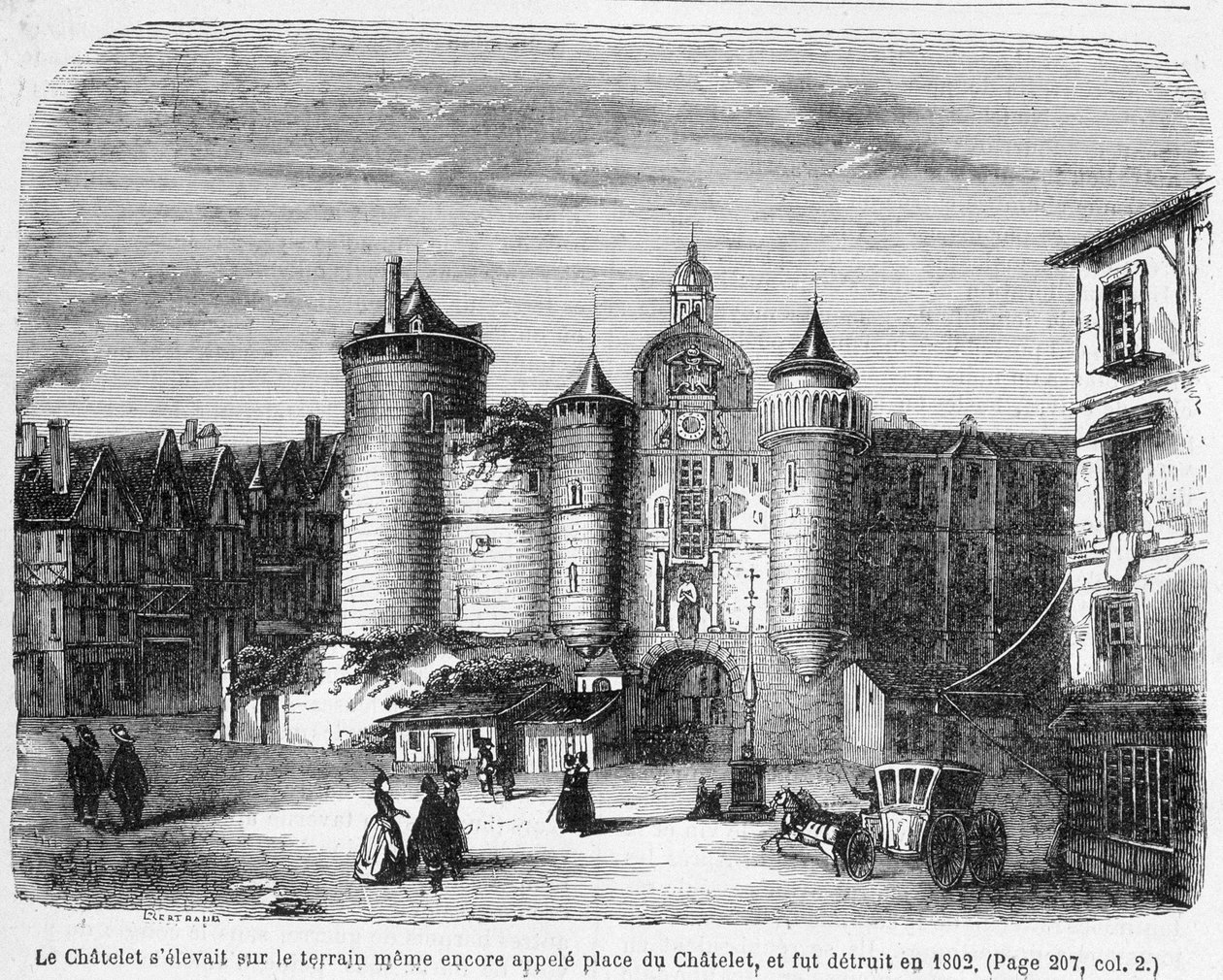 18. yüzyılda Chatelet - gravür by French School