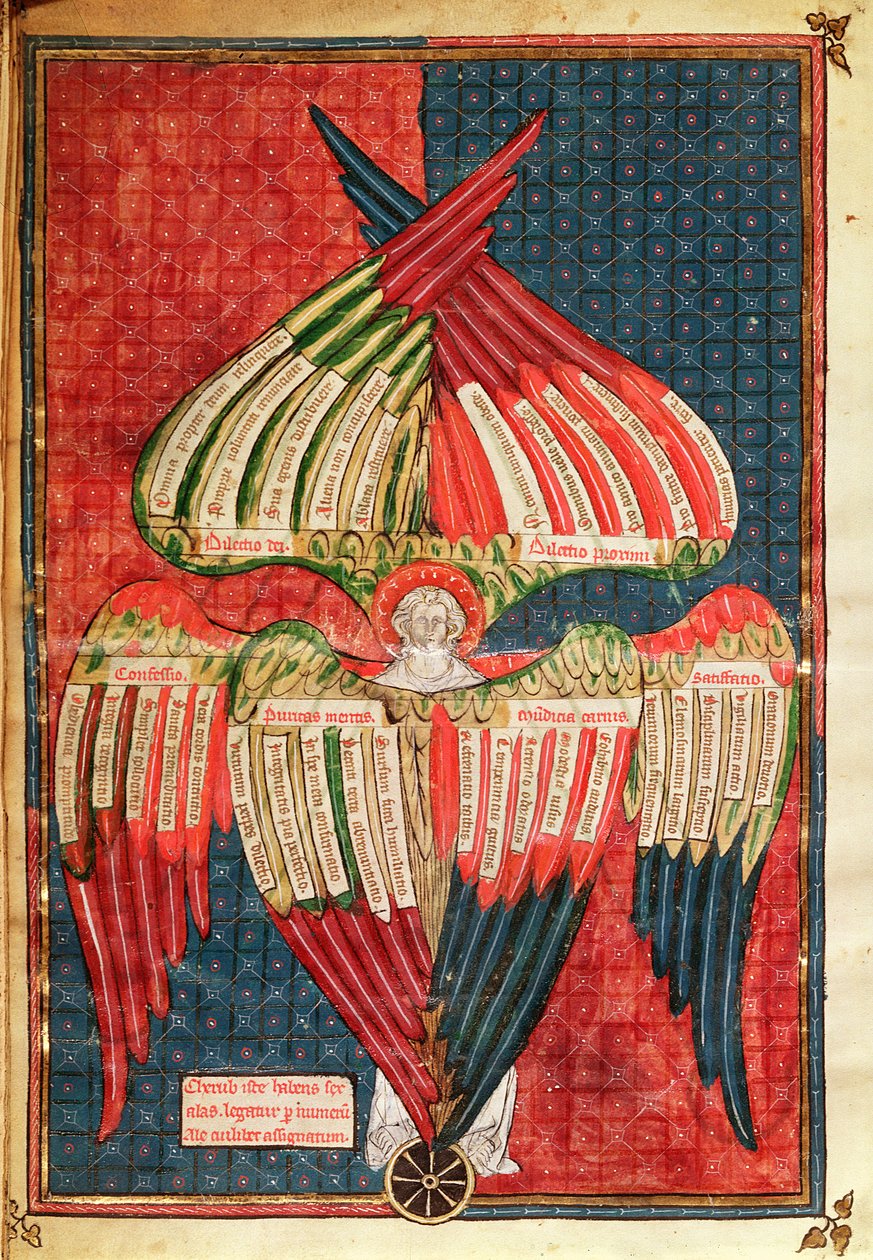 Cherub, hayır. 6, kutsal sayılarla ilgili bir el yazmasından by French School