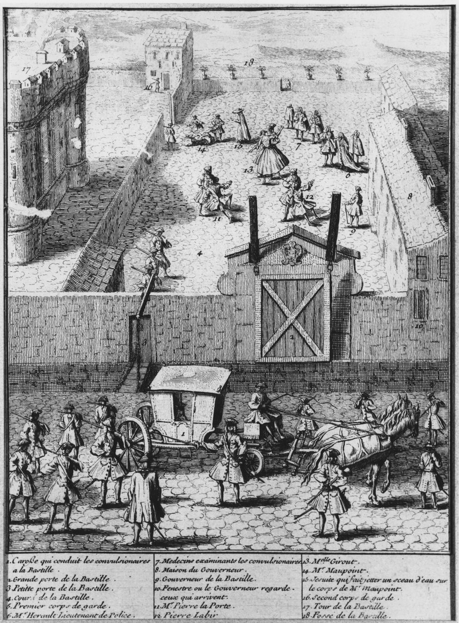 La Bastille Hapishanesine götürülen Saint-Medard Konvülsiyonları, c.1730 by French School