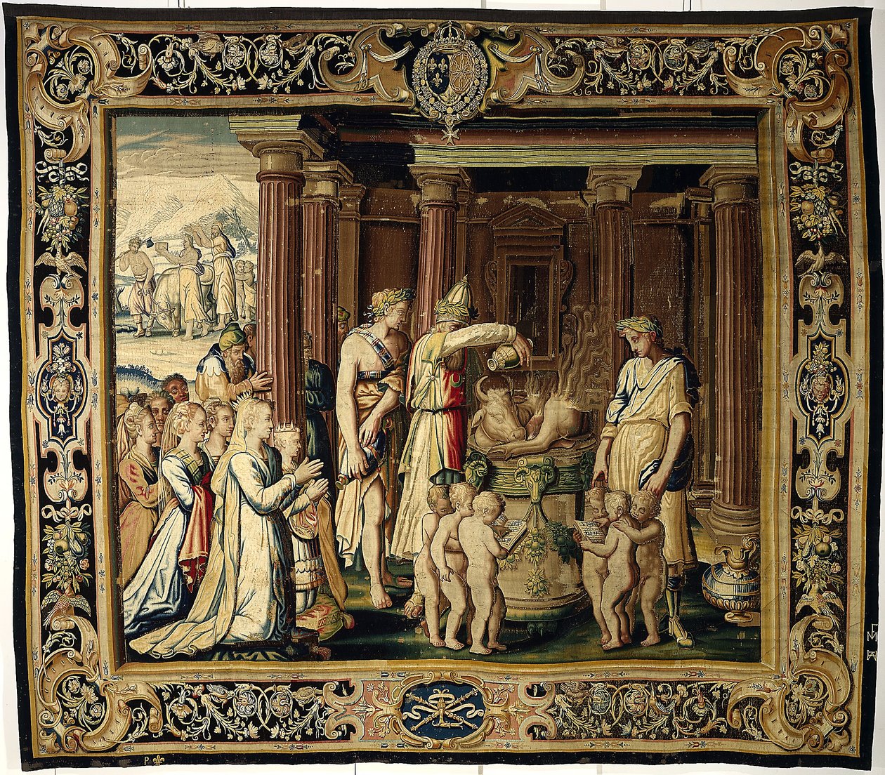 Taç Giyme Kurbanı, c.1610 (yün ve ipek) by French School