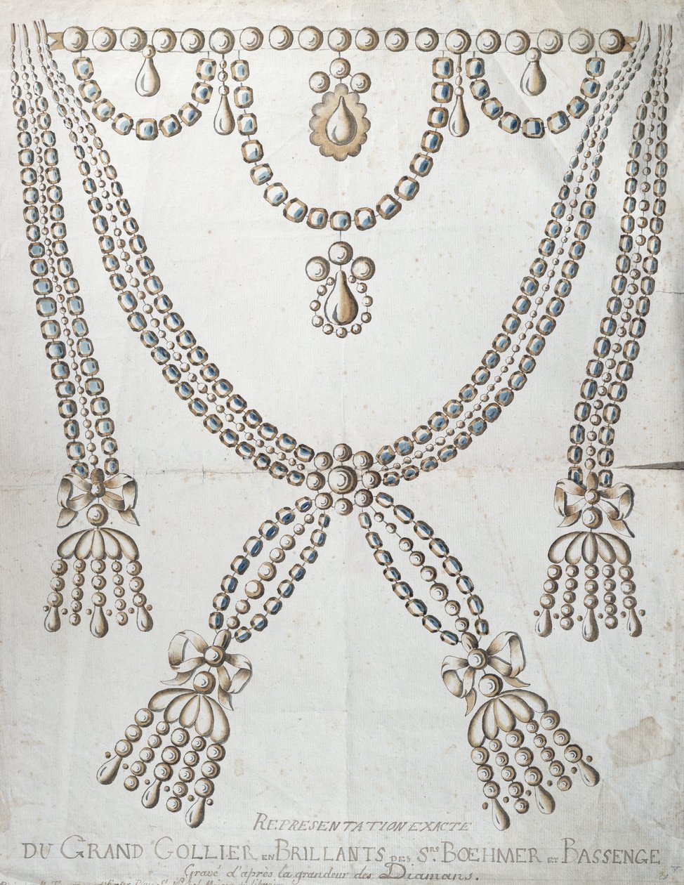 Collier de la Reine Olayına karışan Pırlanta Kolye, c.1785 by French School