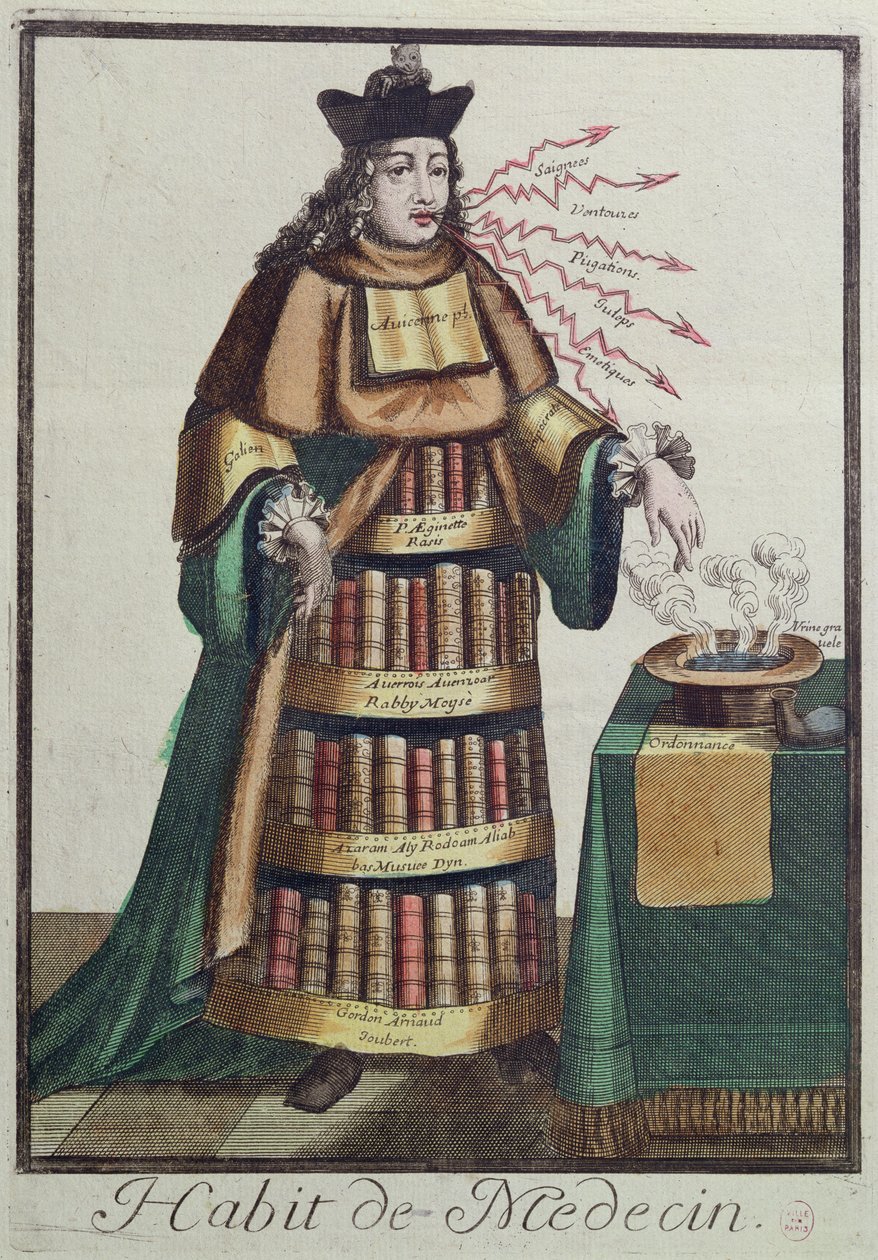 Doktor, alegorik bir kostüm tasarımı, Larmessin ailesinden biri tarafından oyulmuş bir görüntüden sonra, c.1640-84 by French School