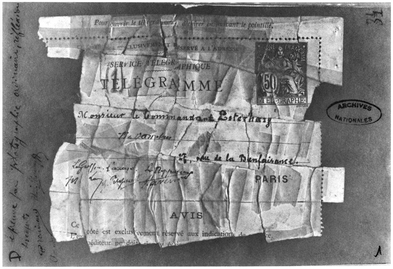 Dreyfus Olayı, 22 Aralık 1894, Komutan Esterhazy