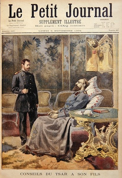 Ölen Çar Alexander III, oğlu Tsarevich Nicholas