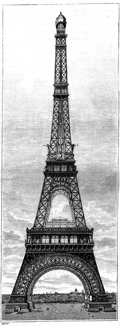 Eyfel Kulesi, 300 metre yüksekliğindeki kule, 1889 Dünya Sergisi için, Paris