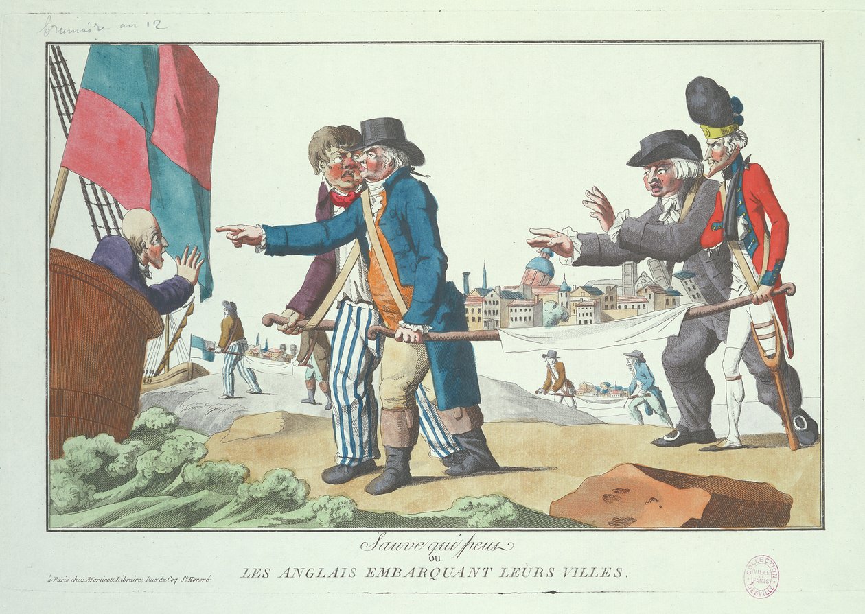 İngilizler şehirlerine biniyor, Kasım 1803 by French School