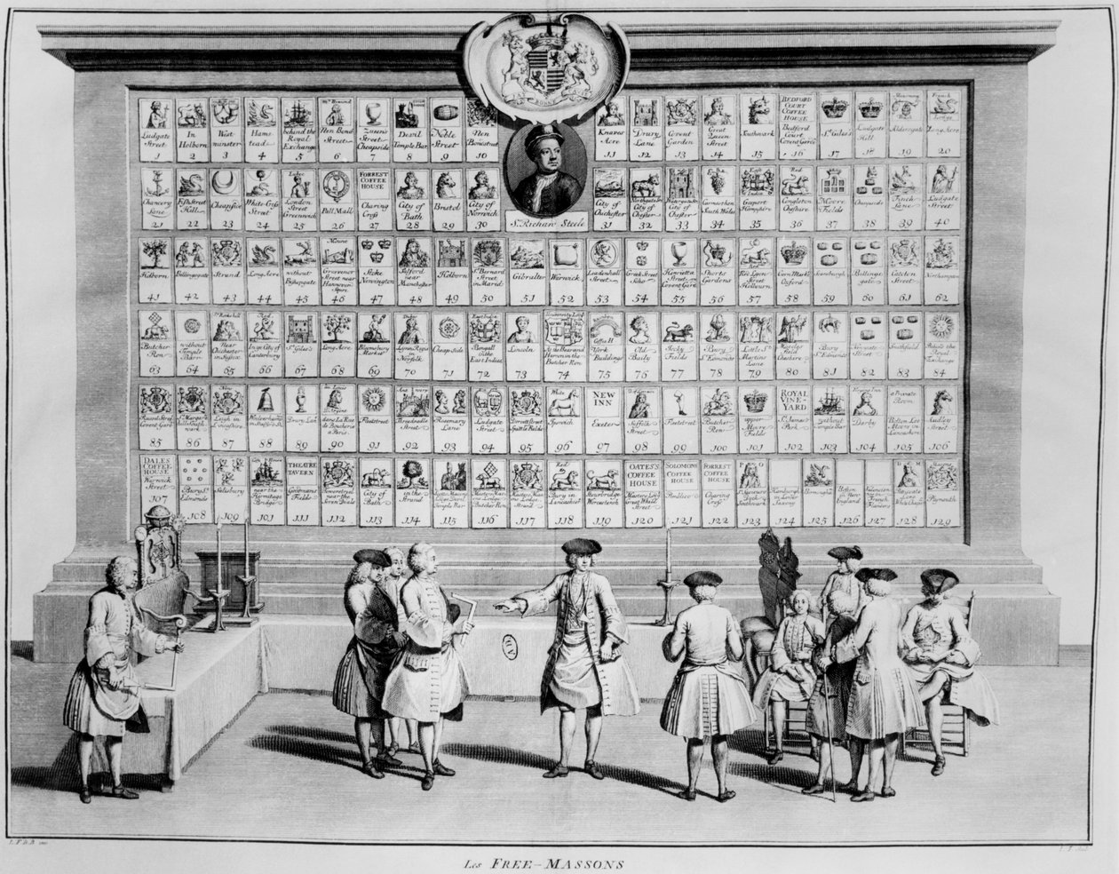 İngiliz mason locaları, c.1730 by French School
