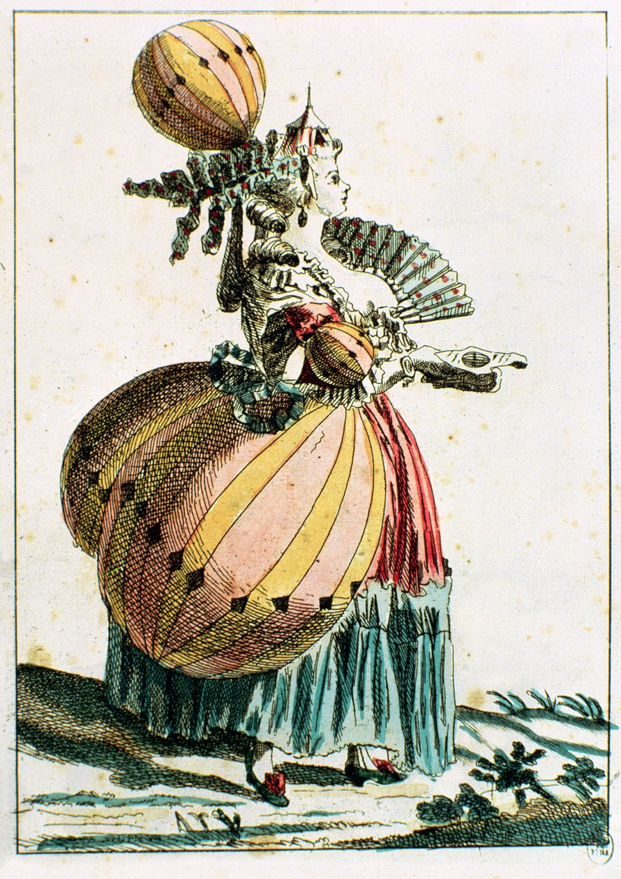 Uçan Koket, c.1784 (renkli gravür) by French School