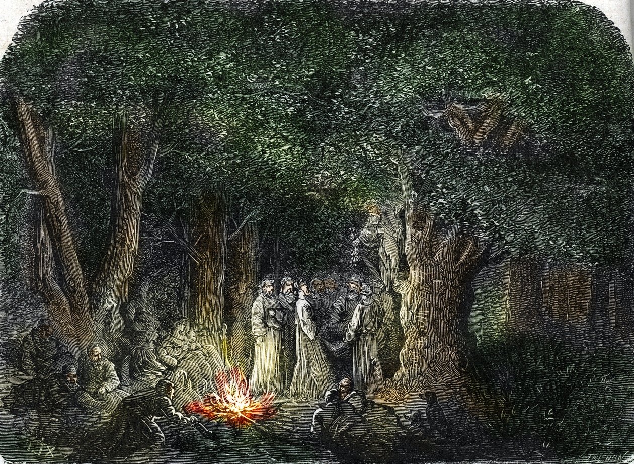 Galyalılar ve rahipleri veya Druides (gravür) 1864 by French School