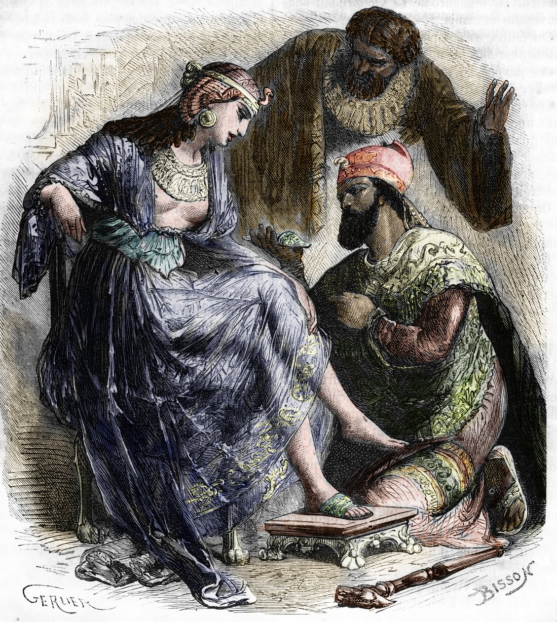 Yunan hetary ve fahişe Rodop ve Psammetik firavun (MÖ 6. yy) by French School