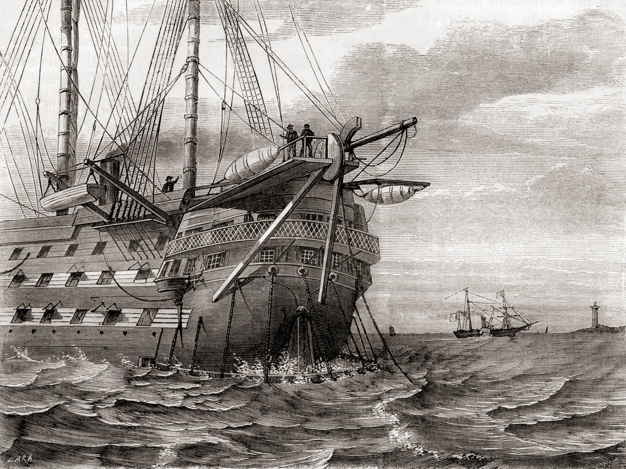 HMS Agamemnon, transatlantik telgraf kablosunu döşerken, 2 Ağustos by French School