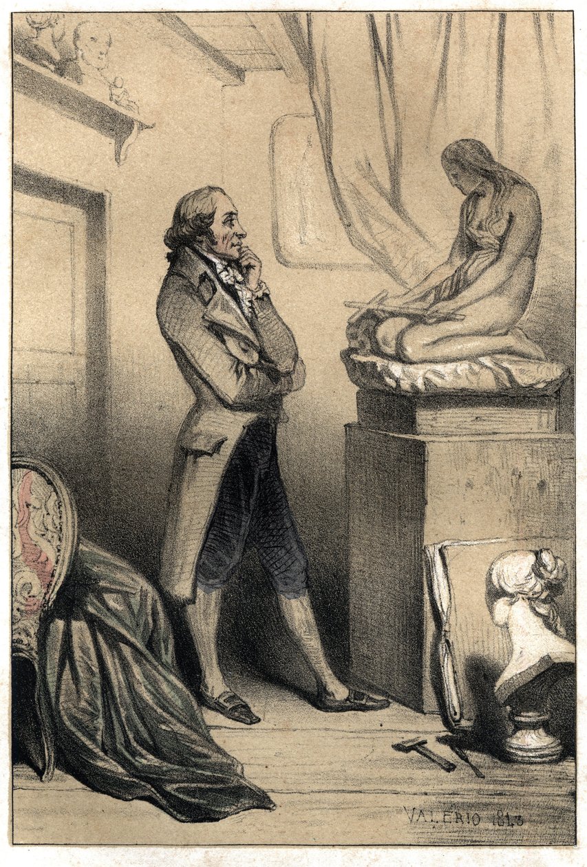 İtalyan Heykeltıraş Antonio Canova (1757 - 1822) “Madeleine penitente” kültüründen önce. Plaka, Valerio