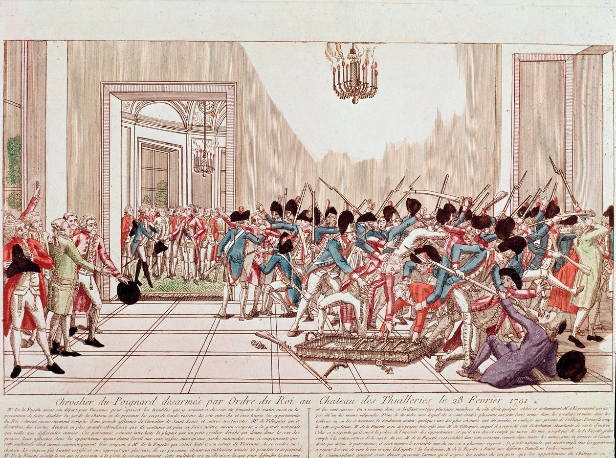 Aggard Şövalyeleri kralın emriyle Tuileries Sarayı