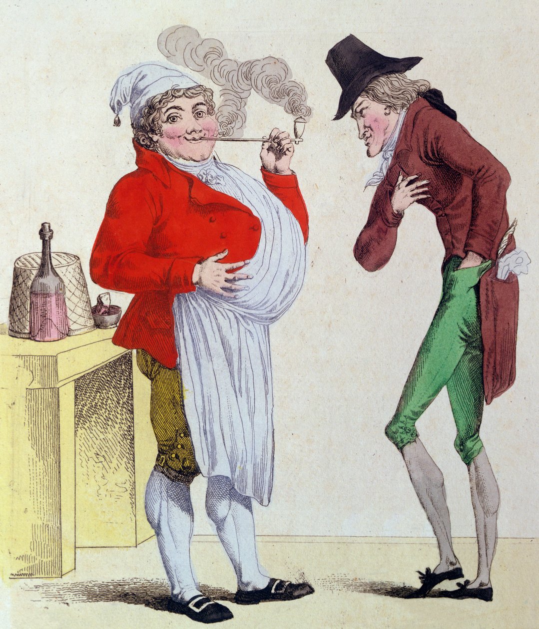 Endişesiz Adam ve Parasız Adam, Mayıs 1815 (renkli gravür) by French School