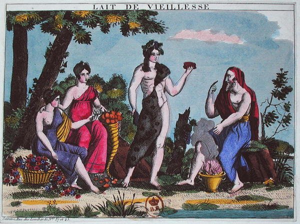Yaşlılığın Sütü, 1830 dolayları (renkli gravür) by French School