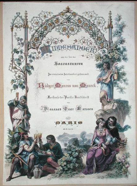 Hohenstaufen zamanında Minnesanger, Parisli bir el yazmasının tıpkıbasımı by French School