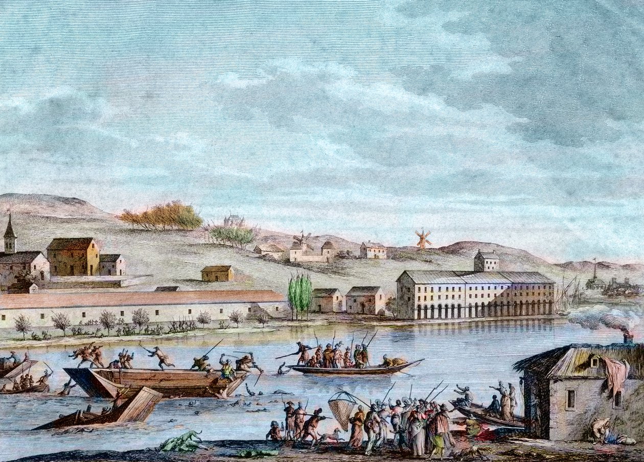 Nantes Boğuluyor, Terör Saltanatı, 1793 by French School
