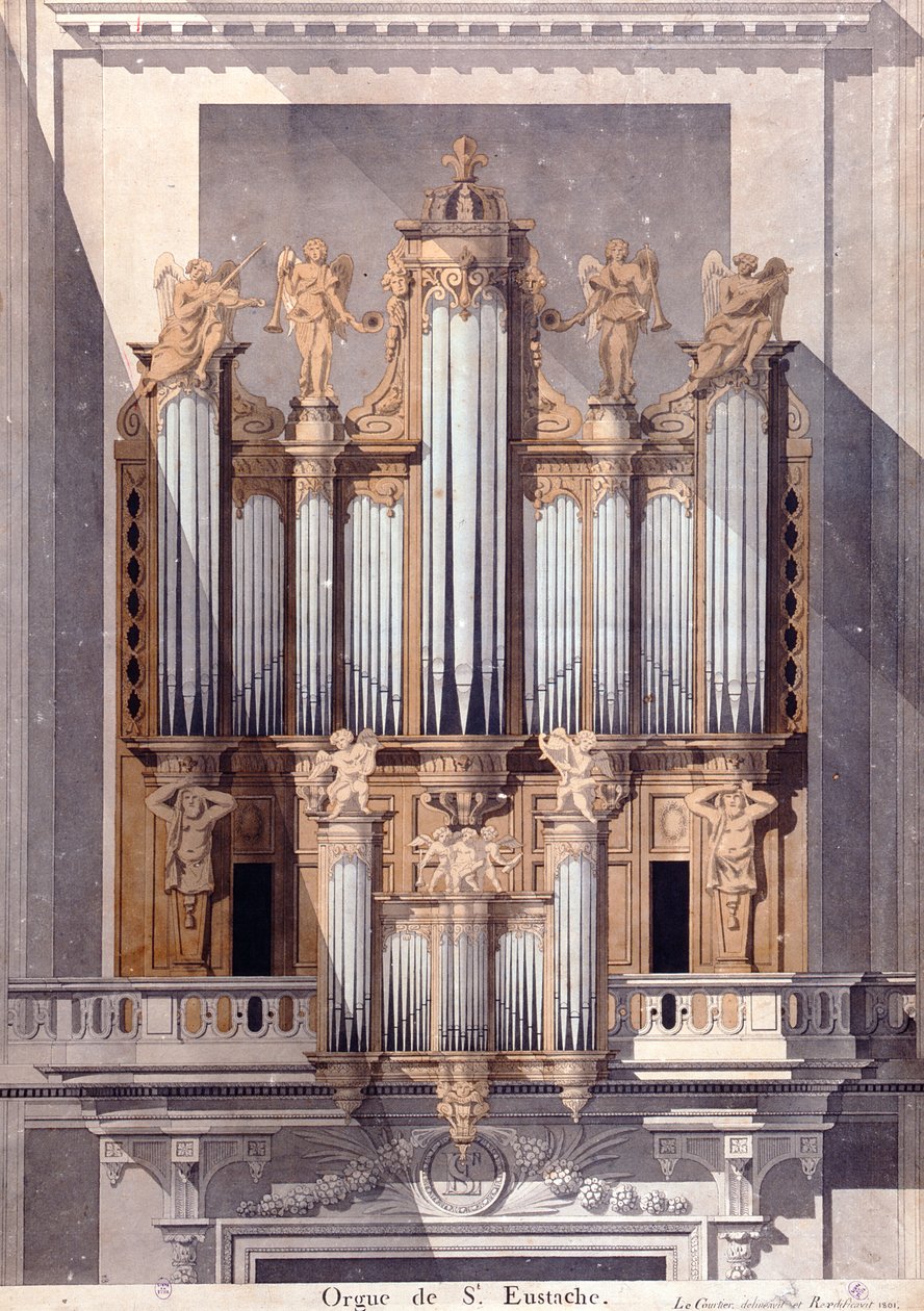 Saint-Eustache Organı, 1801 (kağıt üzerinde wc) by French School