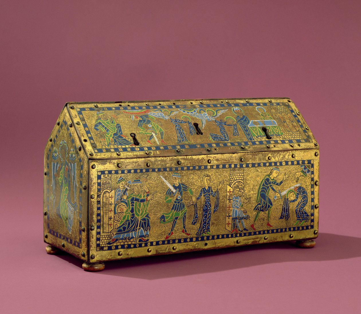 The Reliquary of St. Valerie, Limoges, c.1170 (bakır ve emaye) by French School