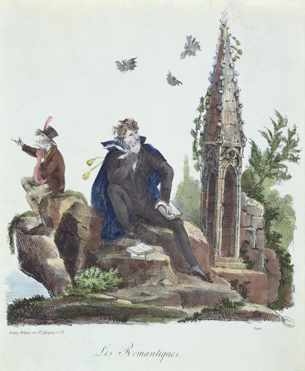 Romantikler, Montoux ve Cheyere tarafından kazınmış, 1830 by French School