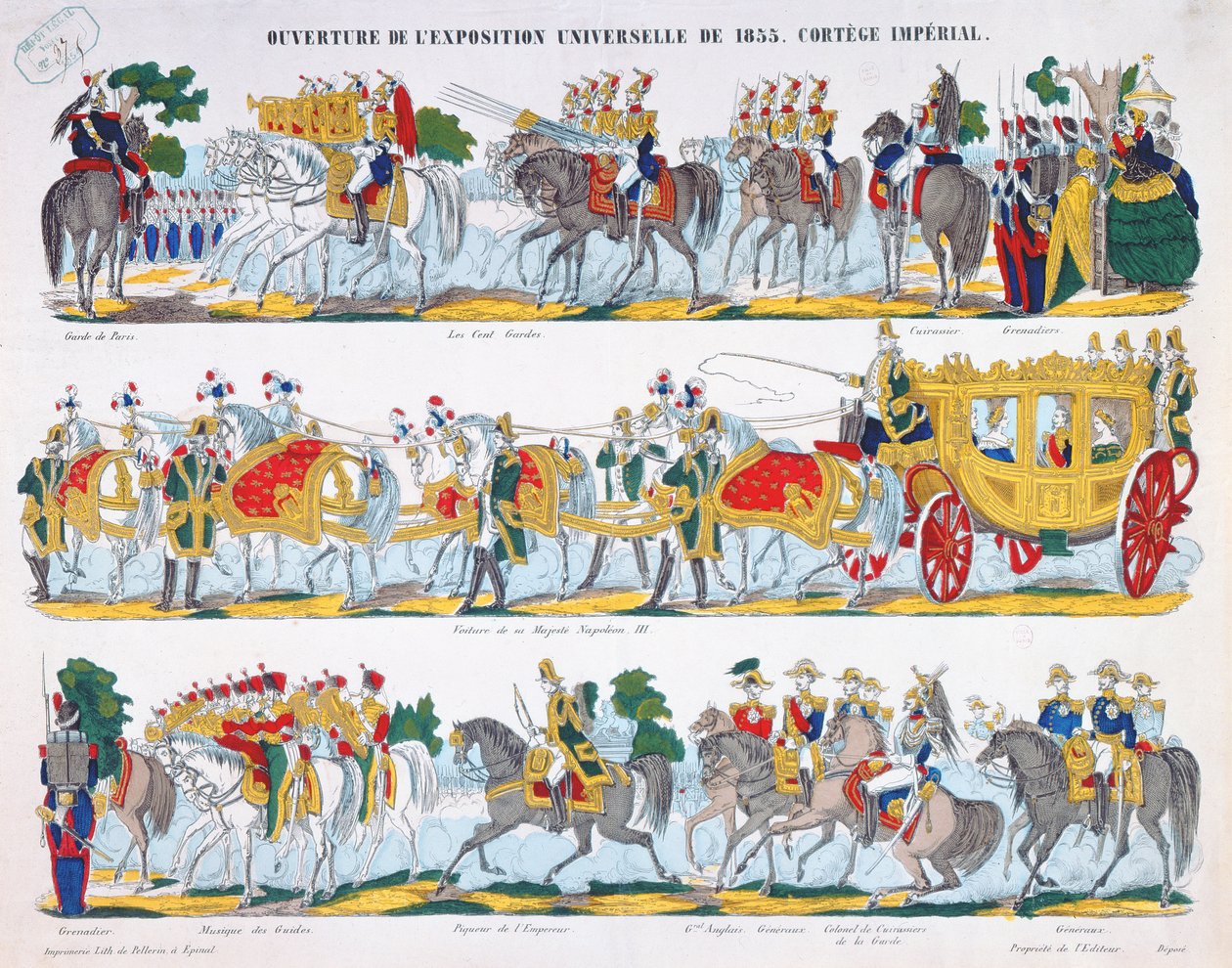 1855 yılında Exposition Universelle açılışında Kraliyet Korteji by French School