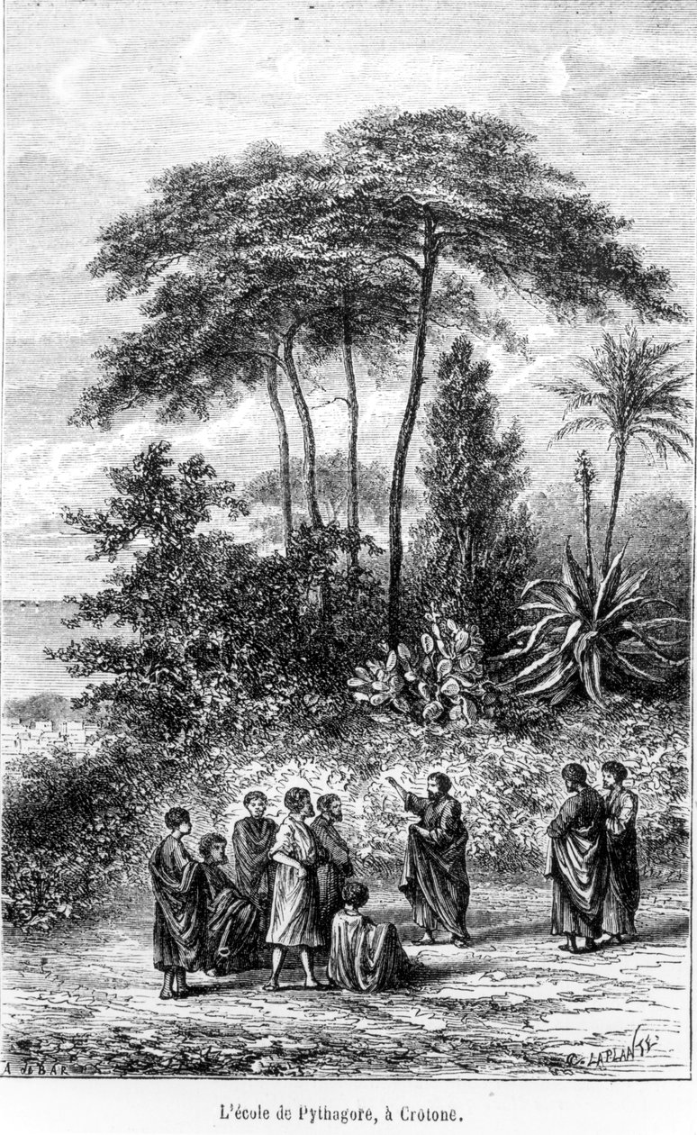 Pisagor Okulu (MÖ 580-500), Le Monde Illustre, 1865 by French School