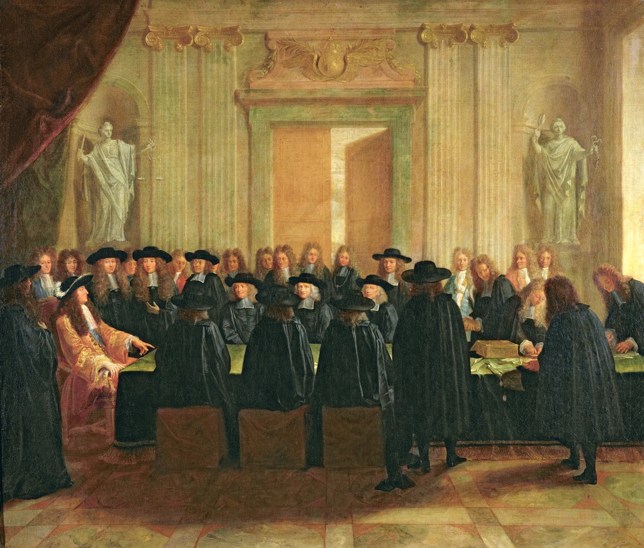 Louis XIV (1638-1715) tarafından Danıştay Üyeleri ve Temyiz Mahkemesi Önünde 1672, 1672
