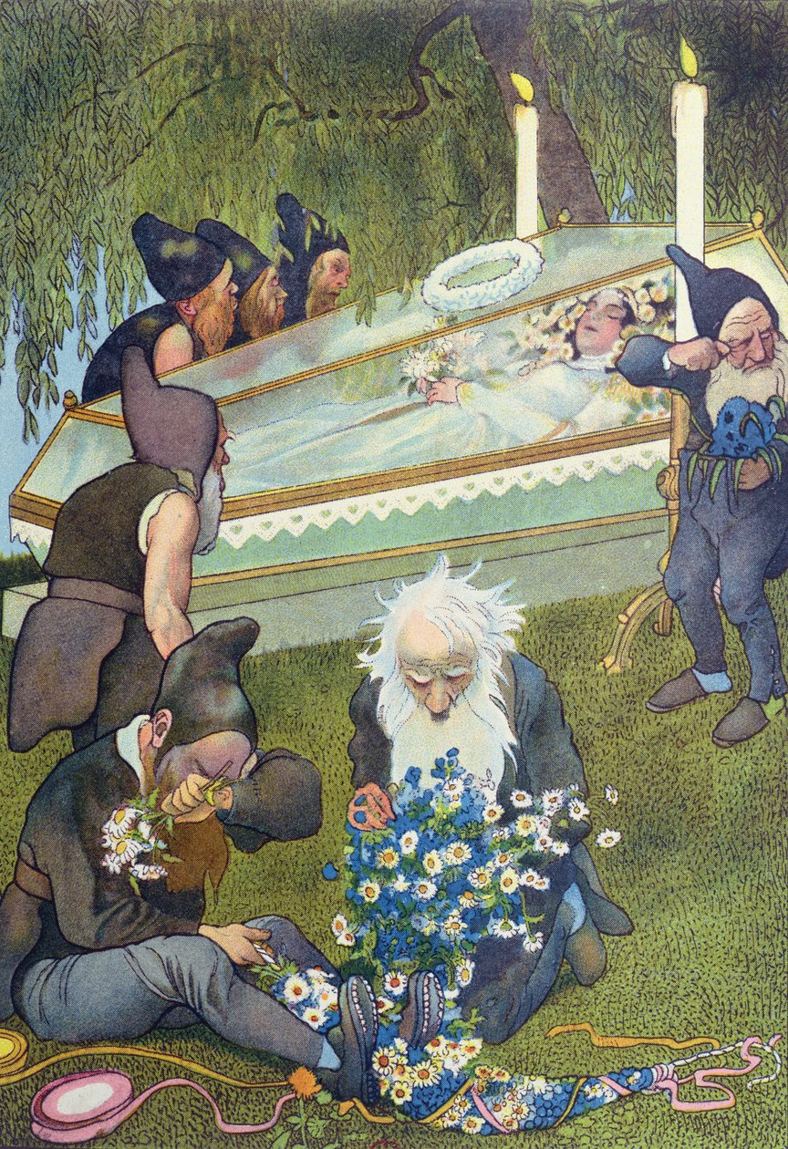 Yedi Cüceler Pamuk Prensesin Yasını Tutuyor, 1911 by French School