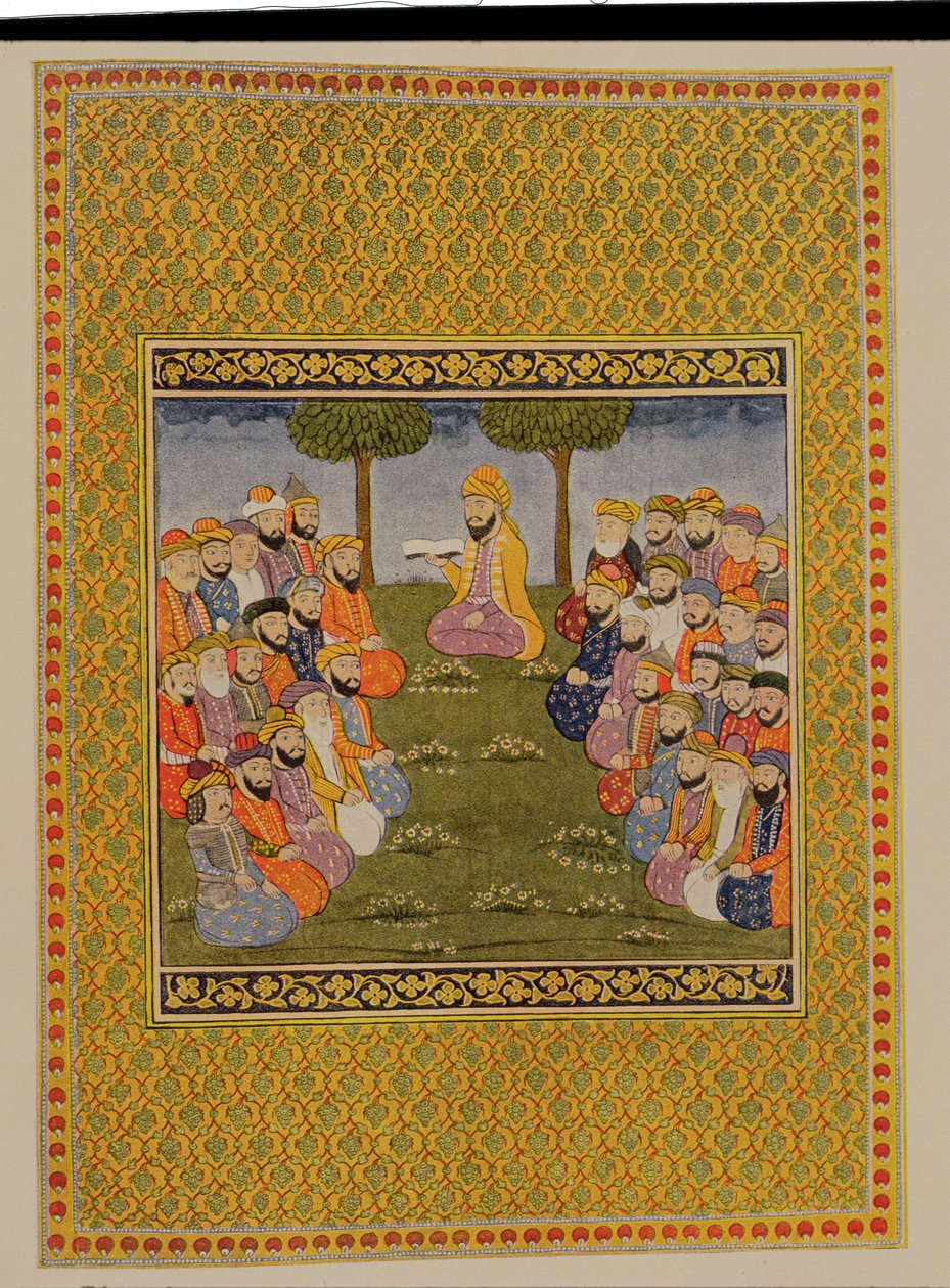 The Skylights of Knowledge and History, Binbir Gece Masalları için illüstrasyon, 1895 (renkli gravür) by French School