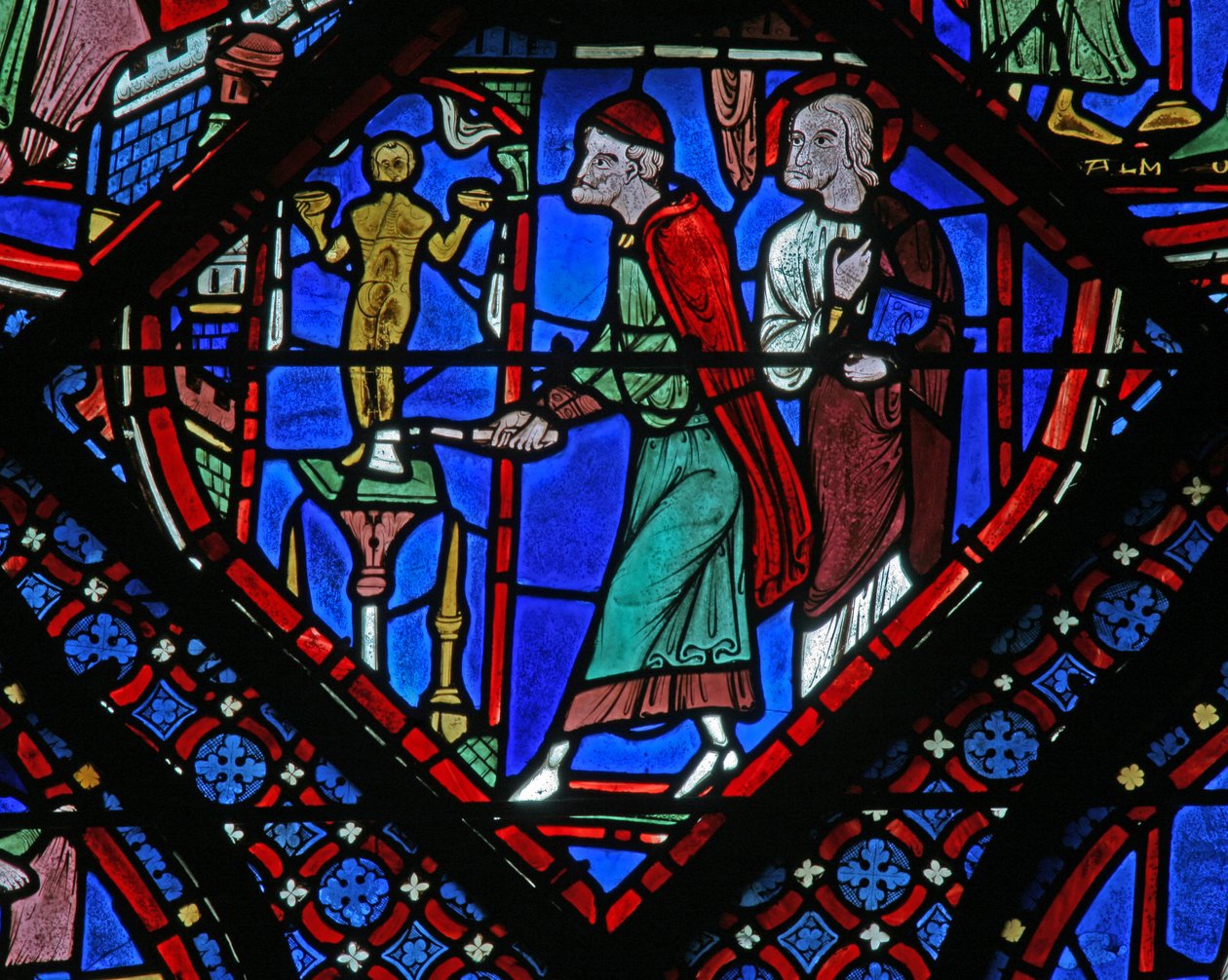 The St James Window: Almogenes (Hermogines) idolü yok ediyor (w5) by French School