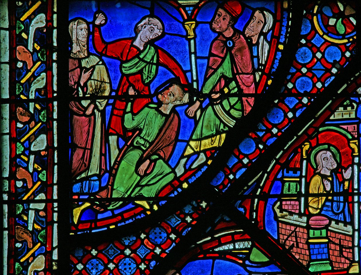 St James Penceresi: Josias yere yığıldı (w5) by French School