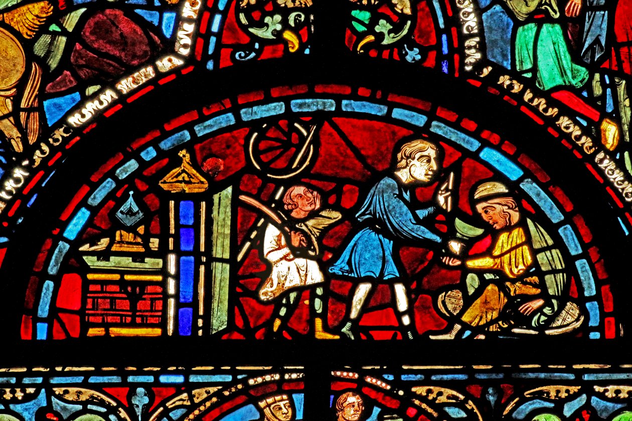 St Lubin penceresi: bağışçılar - şarap üreticileri (w45) by French School