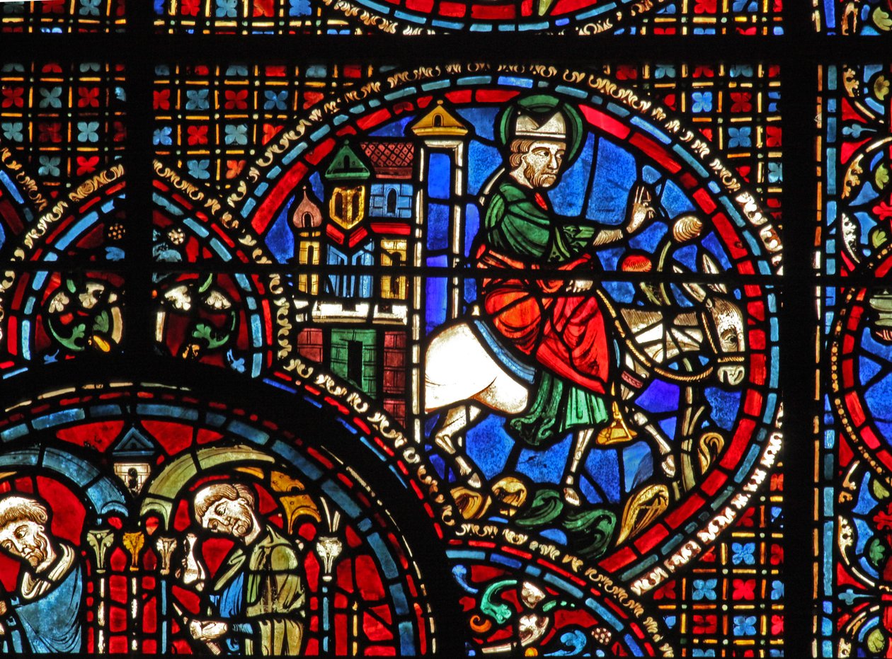 St Lubin penceresi: piskoposluğunu ziyaret eder (w45) by French School