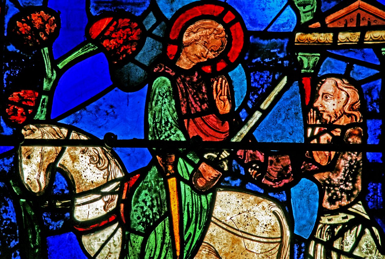 St Martin penceresi: aziz pelerinini böler (w20) by French School