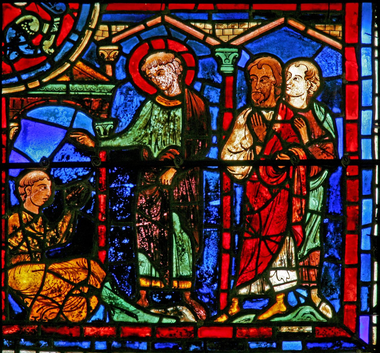St Martin penceresi: aziz bir kişiyi ölümden diriltir (w20) by French School