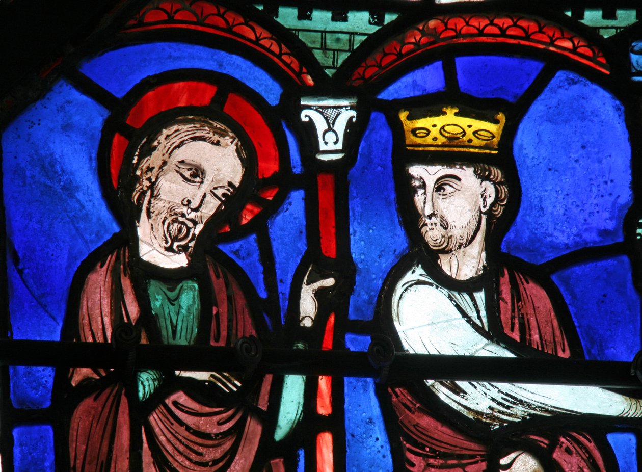St Thomas penceresi: kral tarafından altın olarak gösteriliyor (w23) by French School