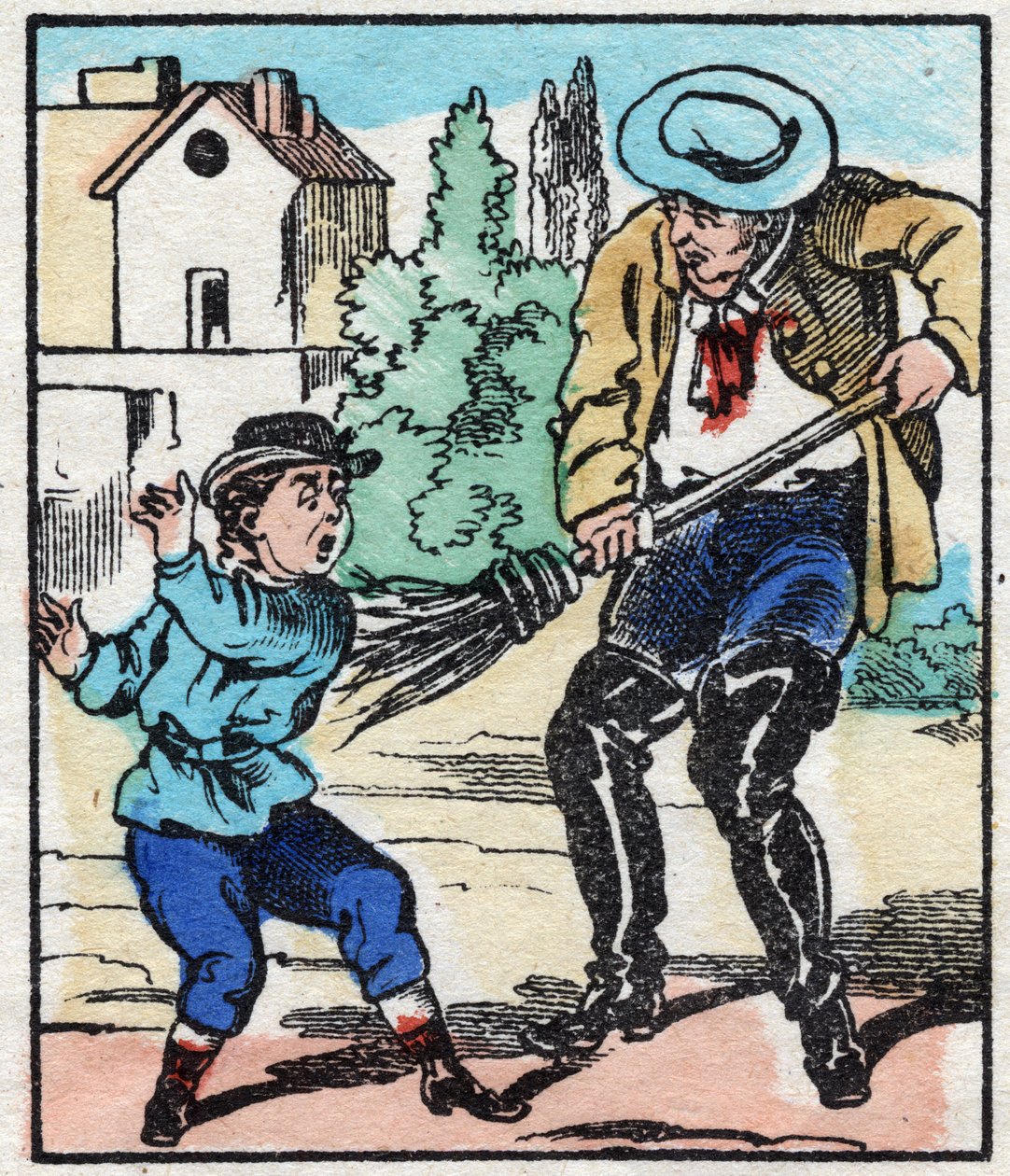 Süpürücü. “La chanson des metier”de gravür. Epinal görüntüleme, 19. yüzyılın sonlarında. Özel koleksiyon by French School