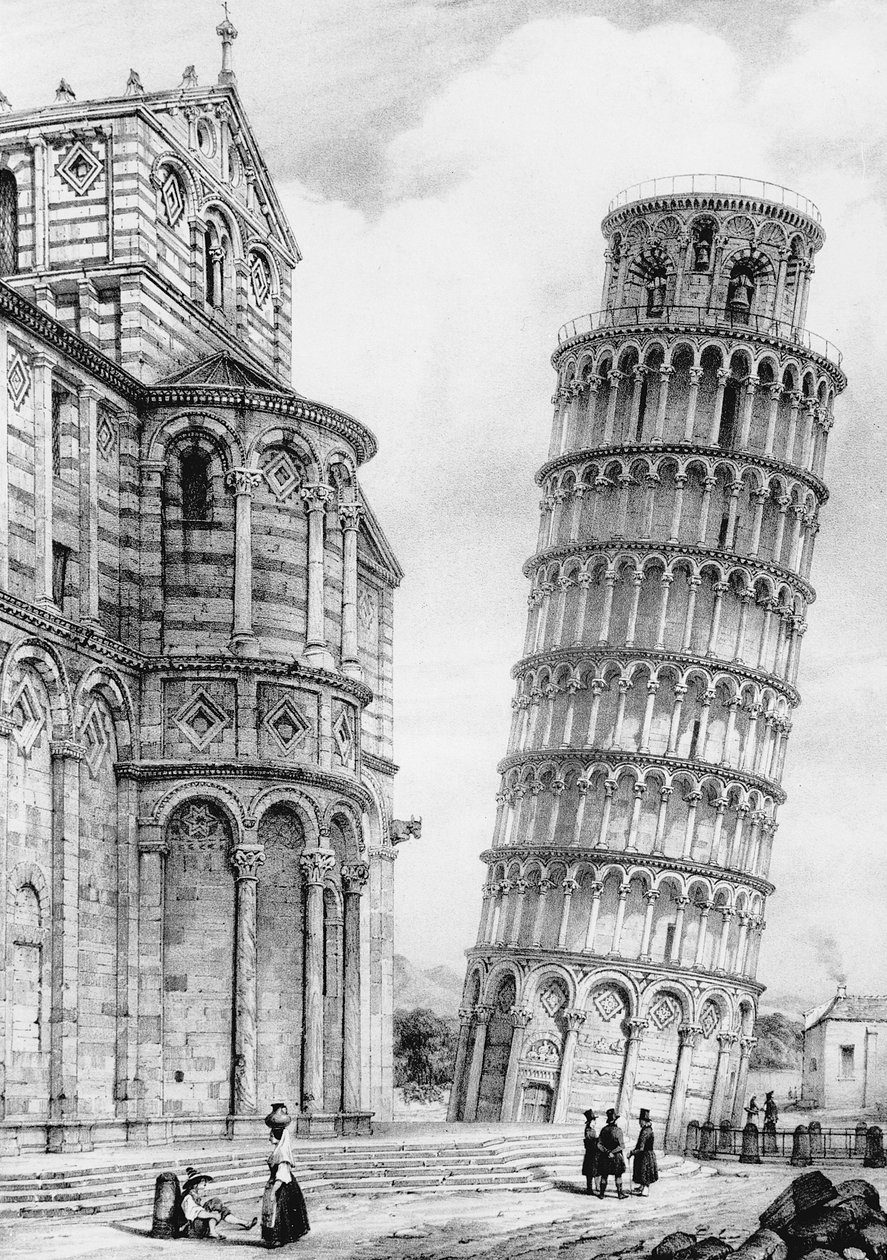 Kule ve Pisa Katedrali (gravür) by French School