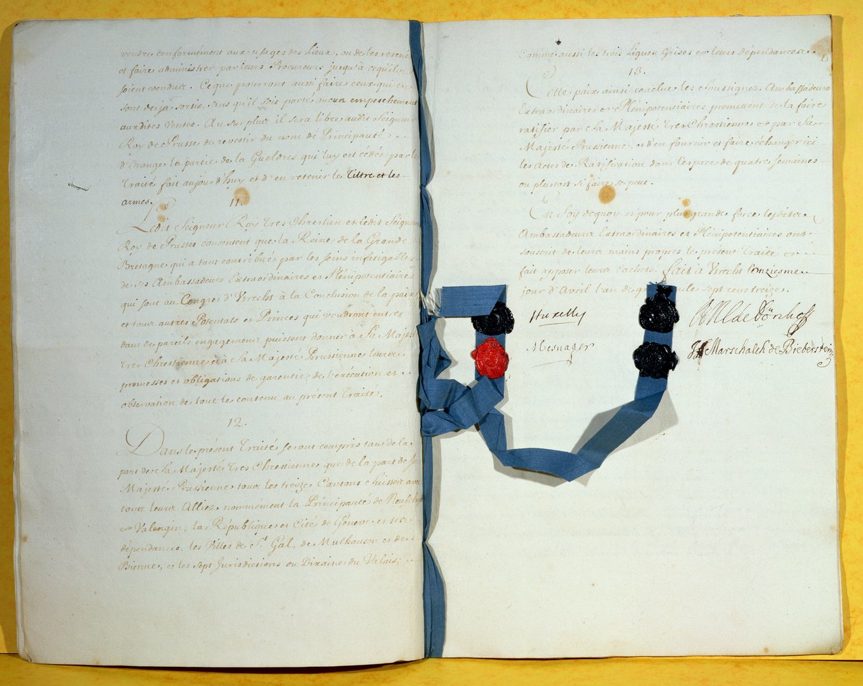 Utrecht Antlaşması, 11 Nisan 1713 (kağıt üzerinde kalem ve mürekkep) by French School