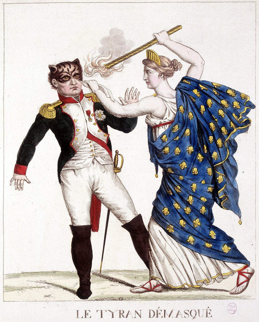 Maskesiz Tiran - “” Napolyon 1, karikatürler, kukla koleksiyonda”, c. 1814. by French School