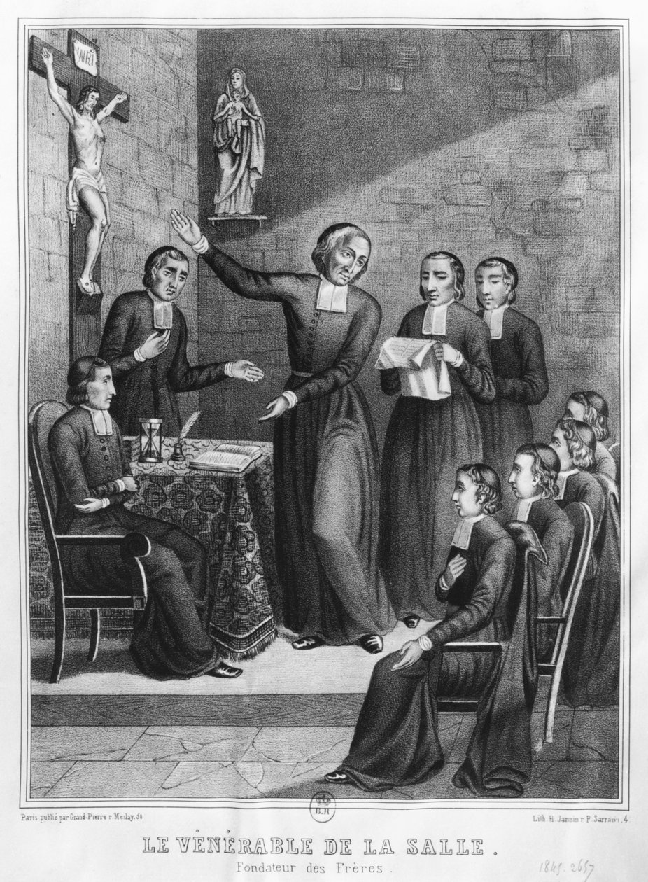H. Jannin ve P. Sarrazin tarafından oyulmuş Saygıdeğer Saint Jean-Baptiste de La Salle (1651-1719), 1845 by French School