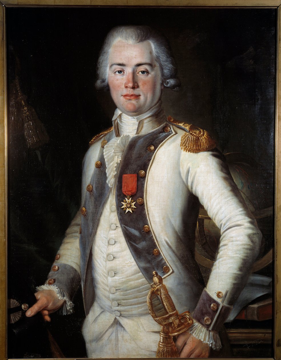 Lostanges Vikontu: Jean-Louis de Lostanges (1752-1822), piyade kaptanı, Saint-Louis Haçı takıyor, Ecole francaise
