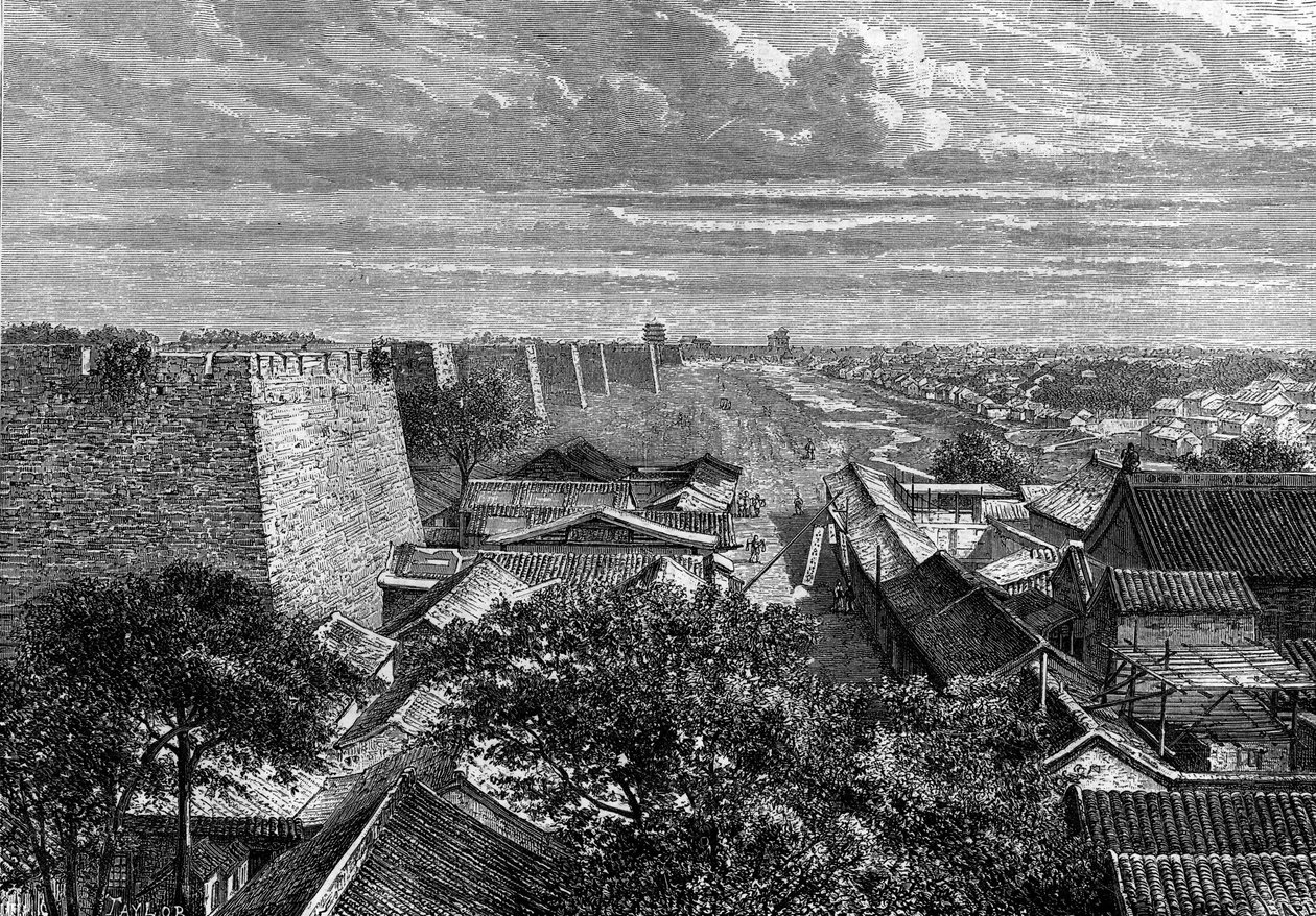 Pekin Duvarları, Çin. “Gençlik Günlüğü”nde Gravür by French School