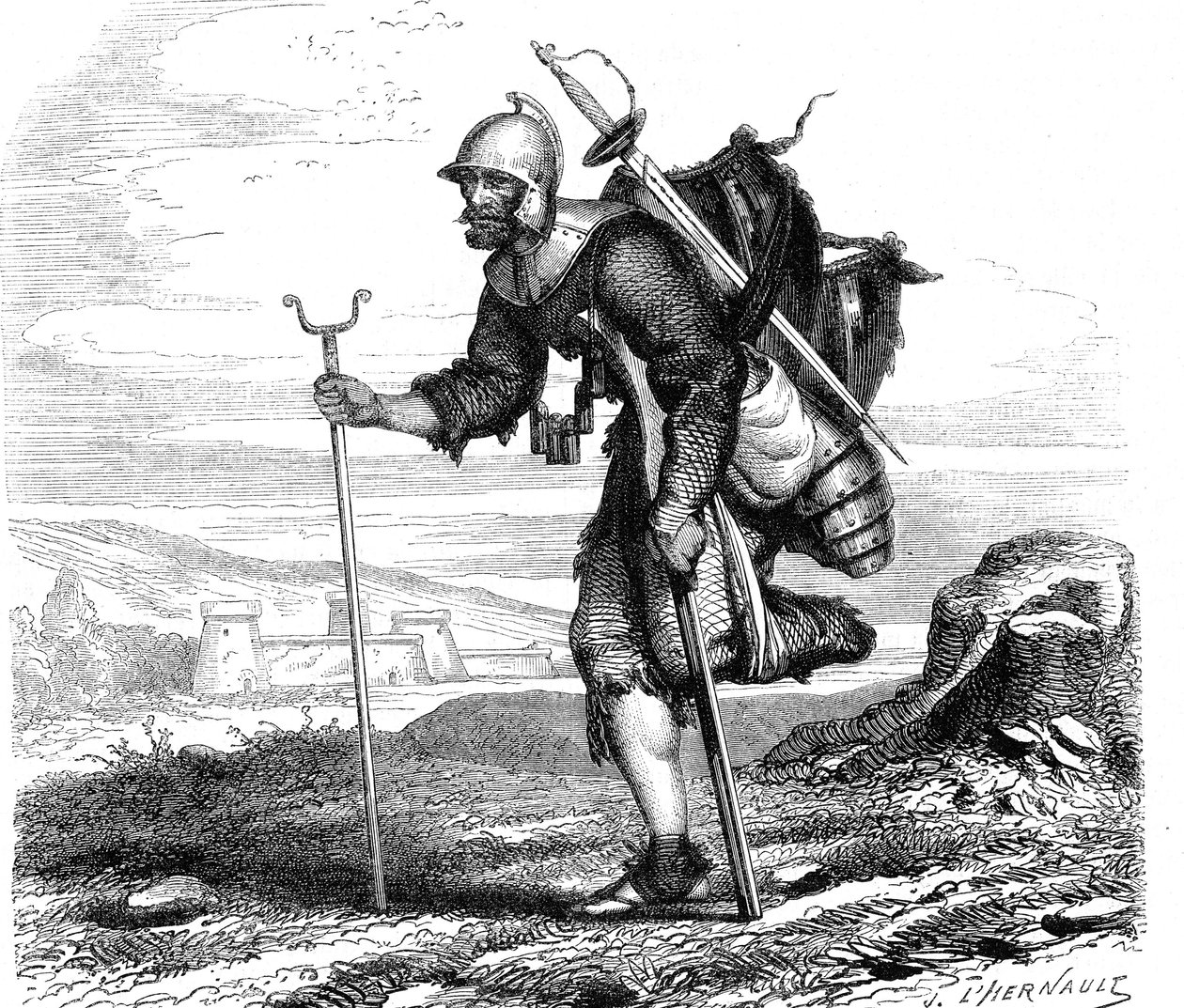 Savaş (Sembol) Lansquenet - Baskı: JM Metelli 1867 by French School