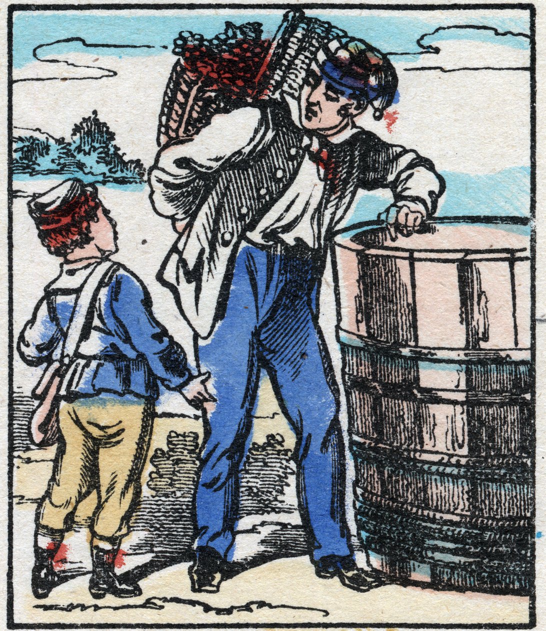 Şarapçı. "" La chanson des metier"de gravür. Epinal görüntüleme, 19. yüzyılın sonlarında. Özel koleksiyon by French School
