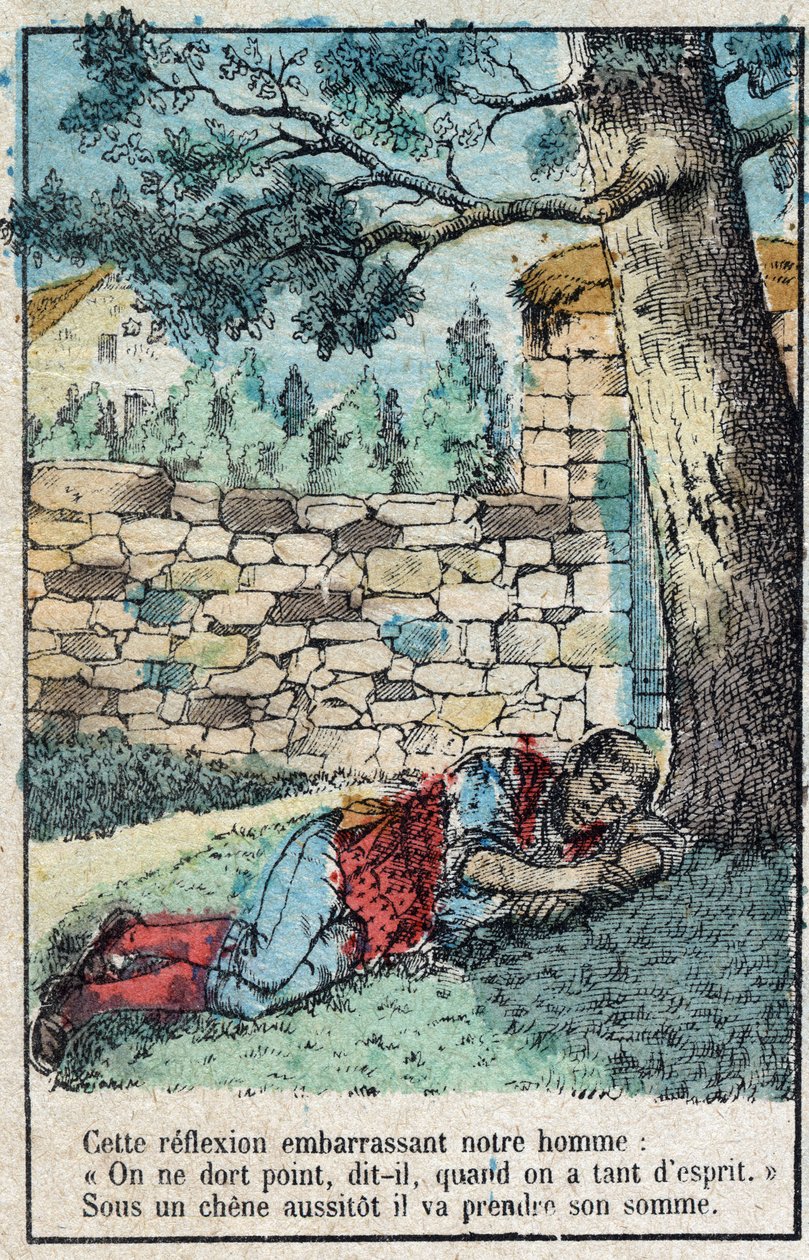 Meşe palamudu ve balkabağı. Jean de La Fontaine (1621-95) Masalları. 19. yüzyılın sonundan Epinal