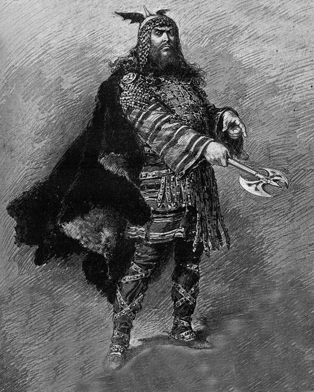 Aktör Dumaine, Etienne Charles Henri, Viscount de Bornier (1825-1901) tarafından dört perdelik ve mısralık bir drama olan “” Attila” rolünde, 1880