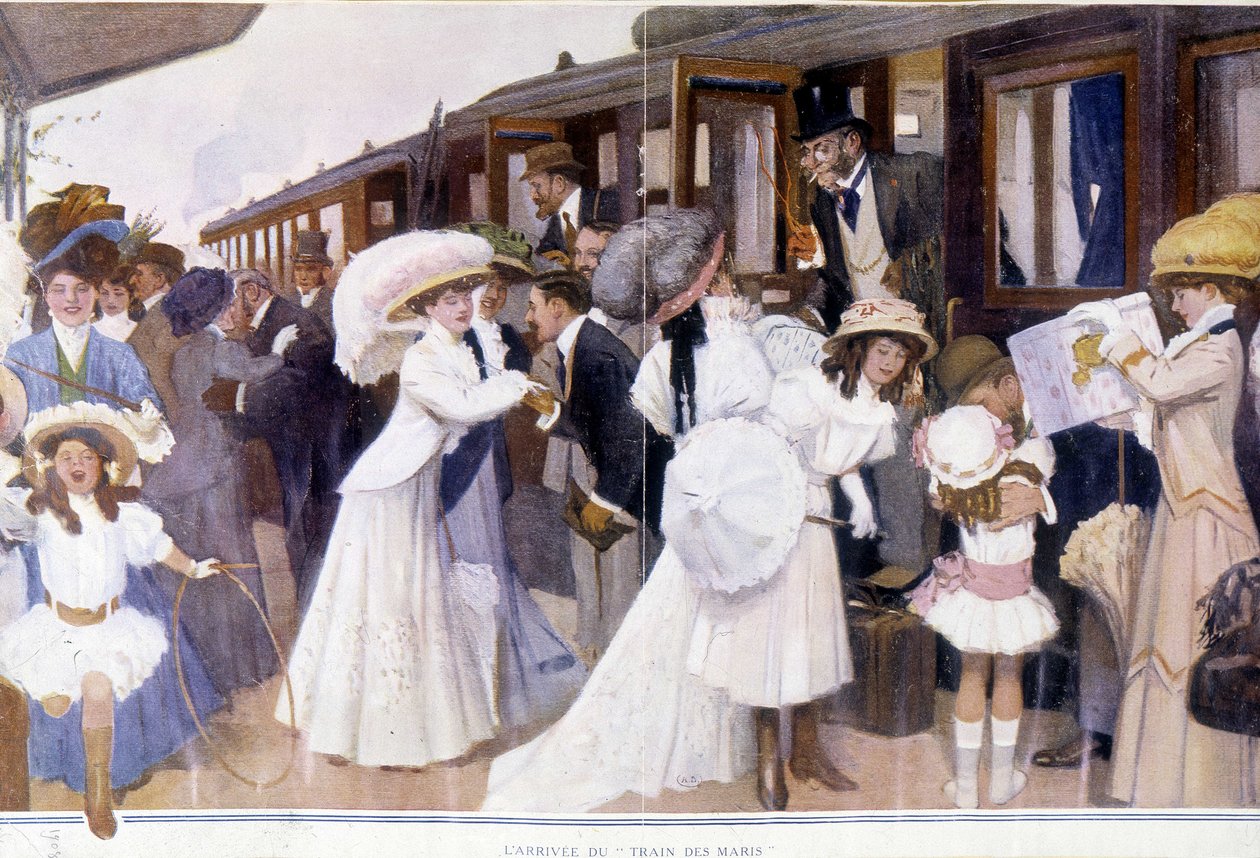 “Kocalar Treni”nin gelişi, deb.20. yüzyıl. by French School
