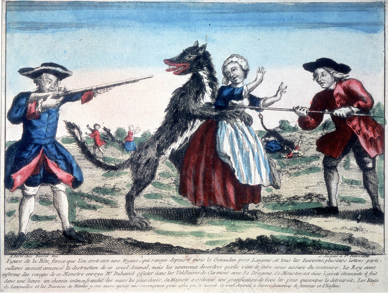Askerler tarafından öldürülen Gevaudan canavarı by French School